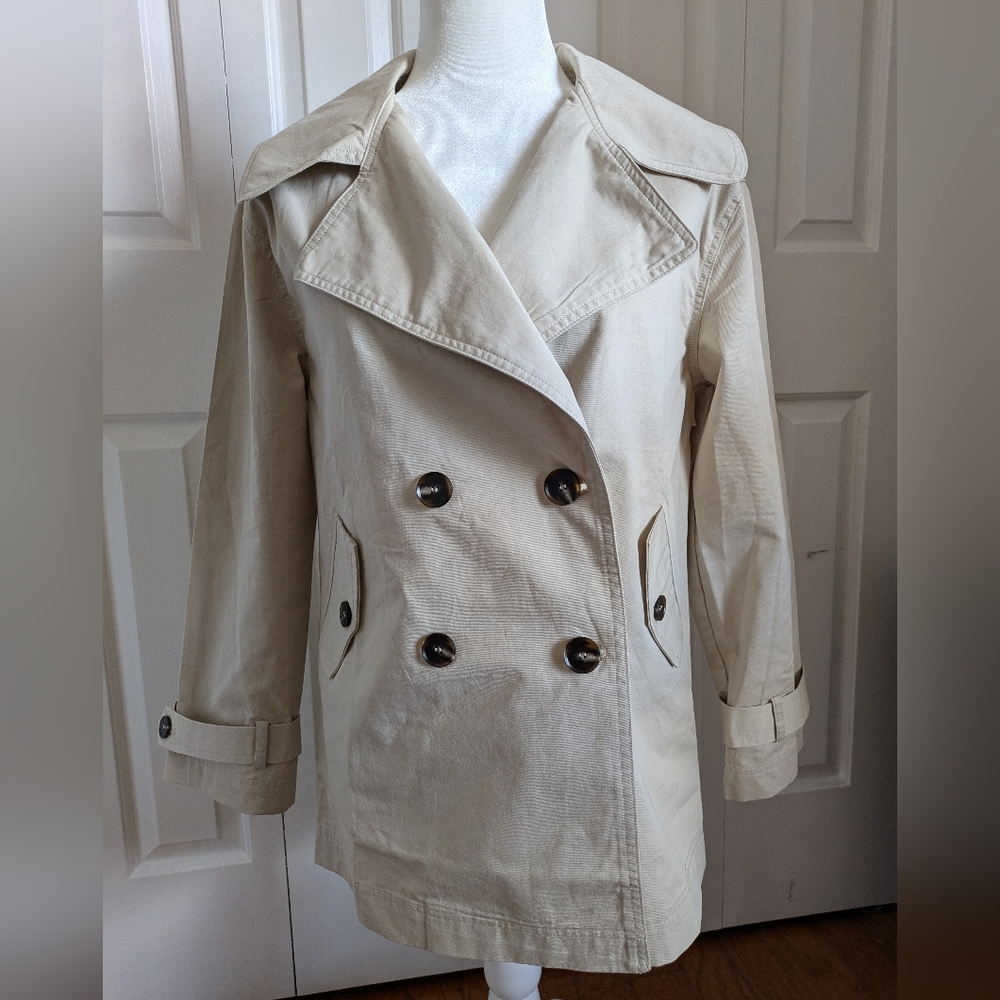 NWT Lulus Women's Cream Double-Breasted Coat - Picture 4 of 7